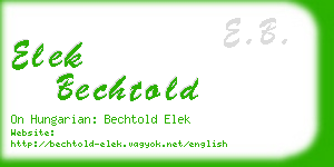 elek bechtold business card